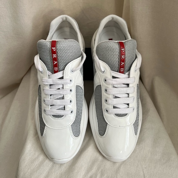 Prada America's Cup Patent in White/Silver IT 38 / US 8 - Picture 4 of 13